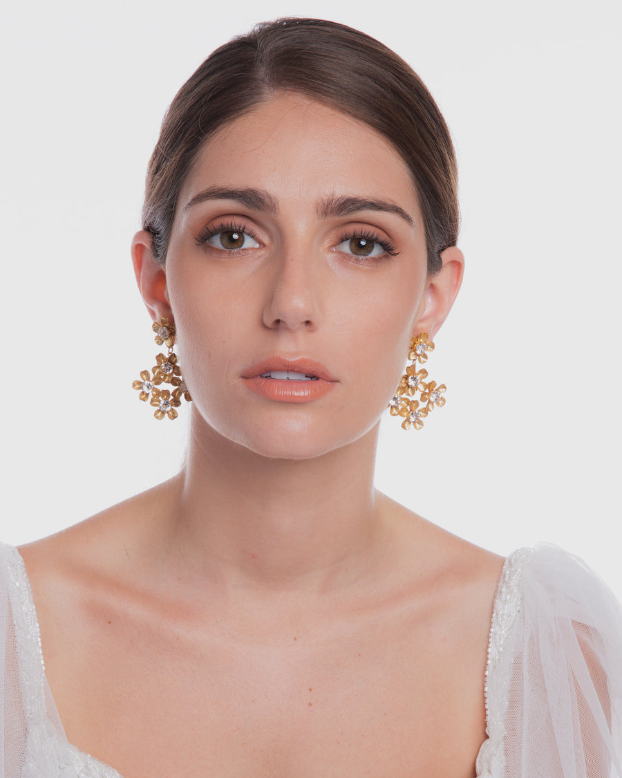 Nikki Witt statement flower wedding earrings