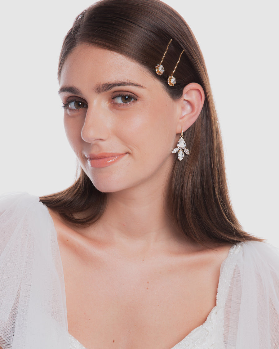 Nikki Witt Grace crystal drop earrings bride