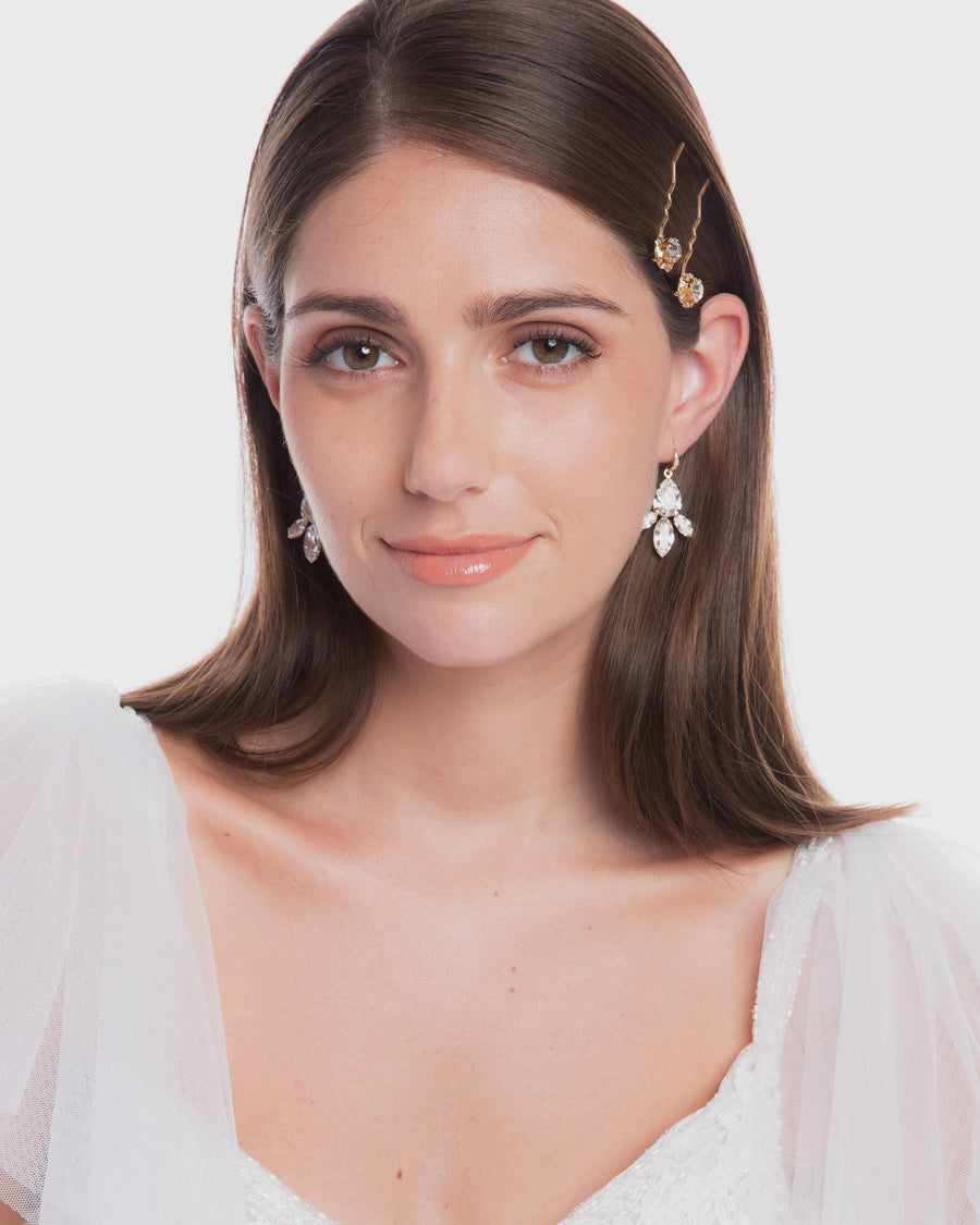 Nikki Witt Grace bridal crystal drop earrings