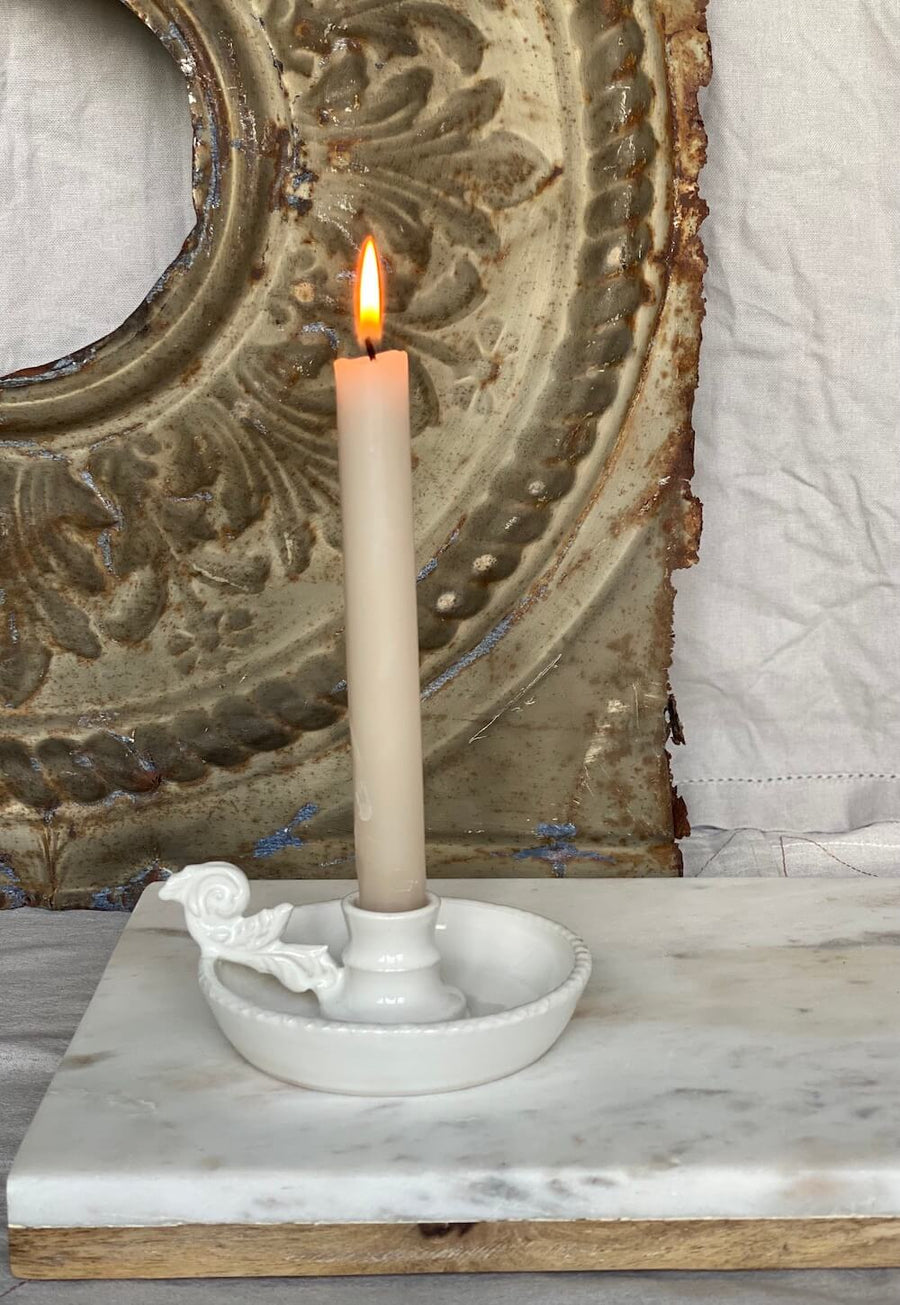 Ceramic saucer candle holder