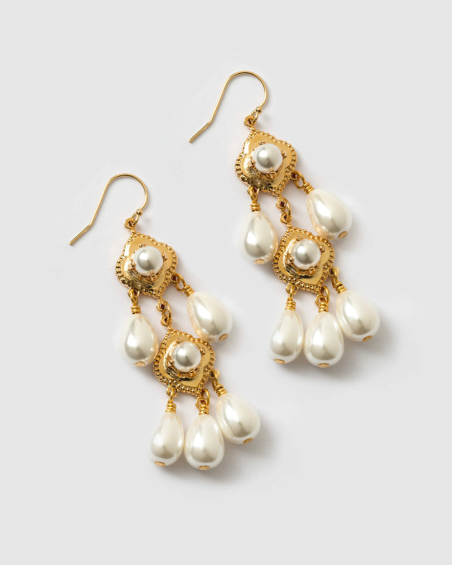 Nikki Witt Coco gold and pearl earrings