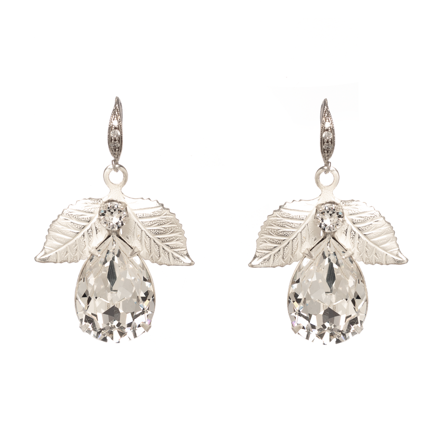 Silver and crystal bridesmaids earrings made in Australia