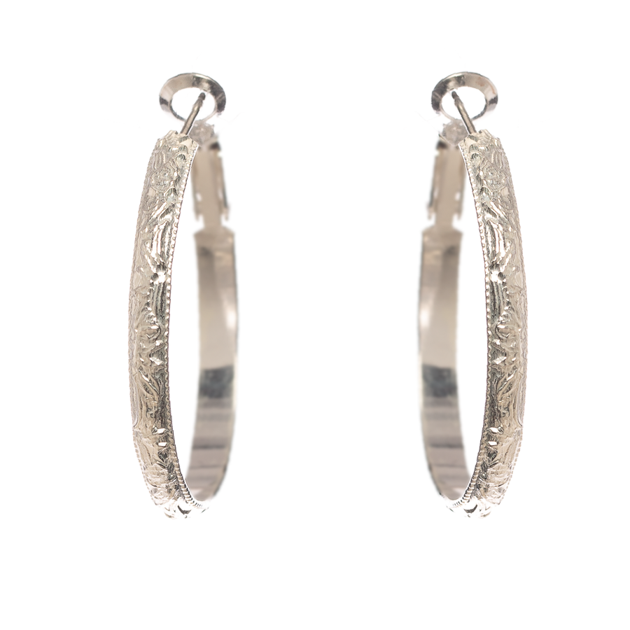 Silver hoop earrings made in Australia