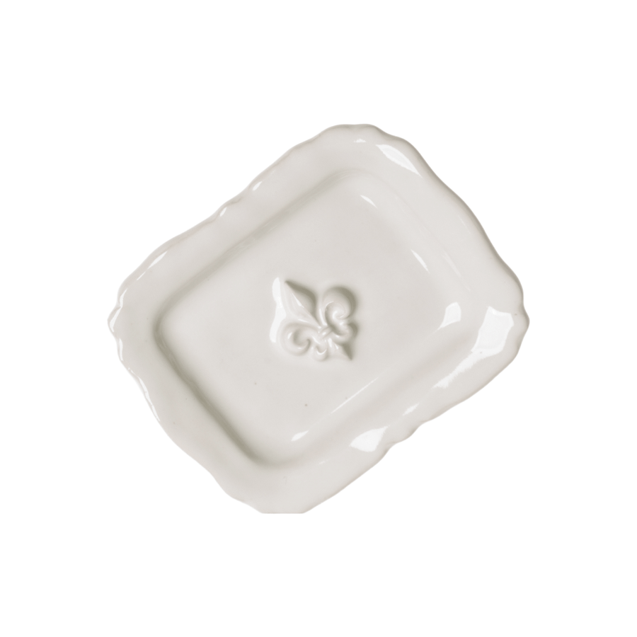 ceramic fleur-de-lys trinket dish